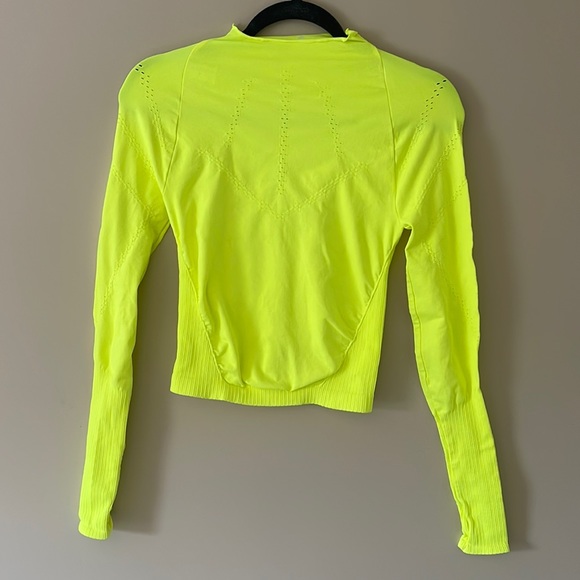 Free People Good Karma High-Neck Layer Top NWOT M/L Highlighter Yellow - Picture 9 of 12